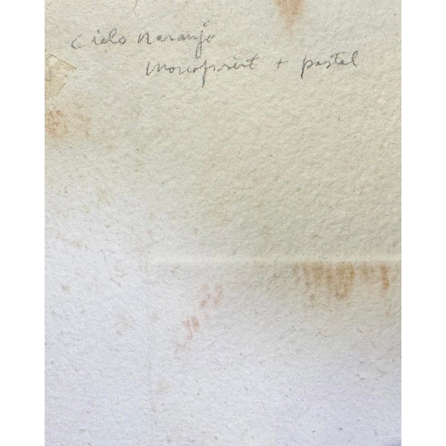 Abstract Expressionism Late 20th Century Monotype Frank E. McCulloch Cielo Naranjo 28 X 32 For Sale - Image 3 of 5