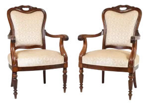 Set of Antique Open Armchairs