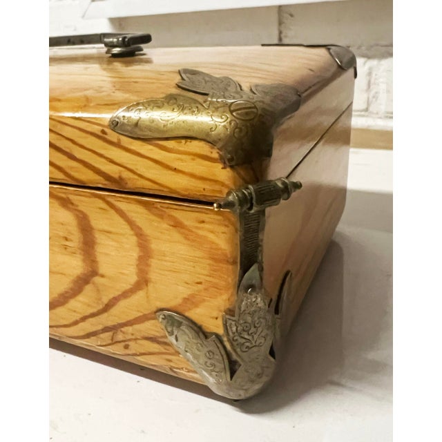 Vintage Decorative Wooden Box with strong and matching graining overall. Exceceptional hardward makes this box really...