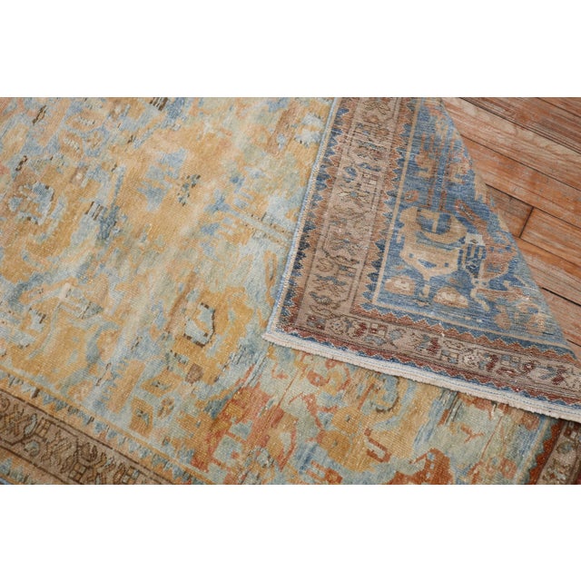 1940s 1940s Sky Blue Peach Accent Persian Throw Rug For Sale - Image 5 of 6