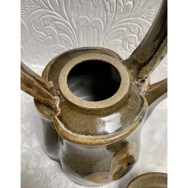 Large Vintage Handmade Bob Nichols Studio Art Pottery Tea Pot For Sale - Image 6 of 12