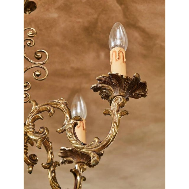 Metal Chandelier in Brass with Onyx For Sale - Image 7 of 10