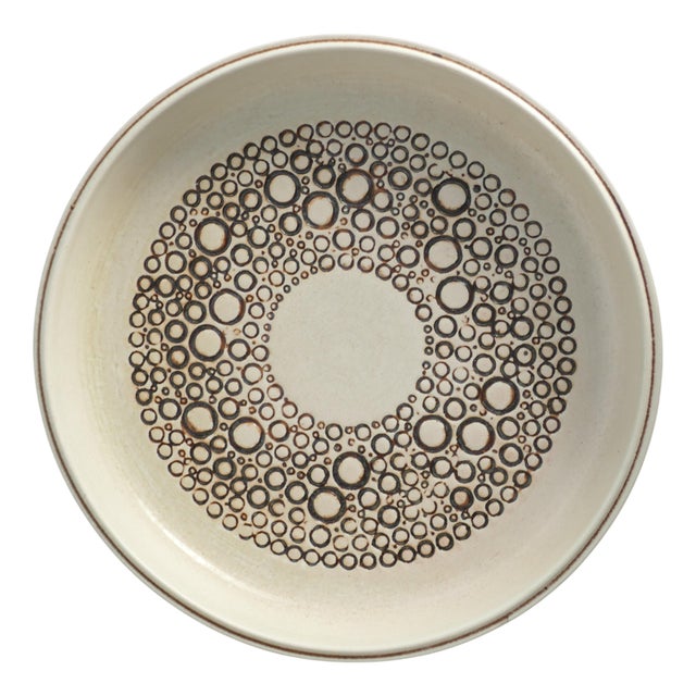 Scandinavian Modern Stoneware Plate by Britt-Louise Sundell for Gustavsberg, 1960s For Sale