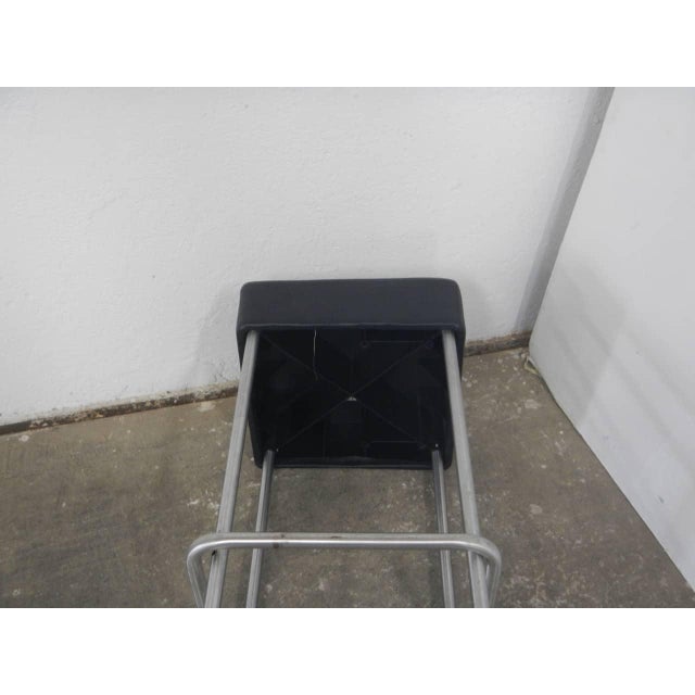1970s Black Leatherette Stool, 1970s For Sale - Image 5 of 9