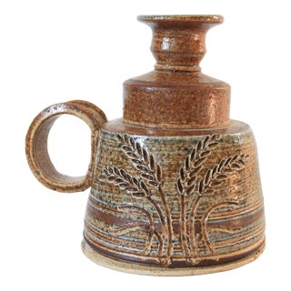 Vintage Studio Pottery Bud Vase or Candle Holder For Sale