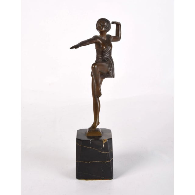 Art Deco Art Deco Signed Bronze Sculpture Dancer by Antonin Mara For Sale - Image 3 of 9