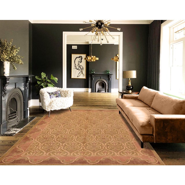 "Enhance the ambiance of your home with this magnificent Persian-influenced Turkish hand-knotted rug made by skilled...
