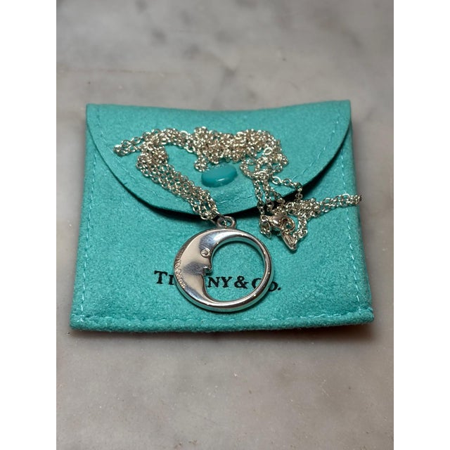 2020s Tiffany & Co. Sterling Silver Vintage Moon Double Chain Necklace 10.5g For Sale - Image 5 of 6