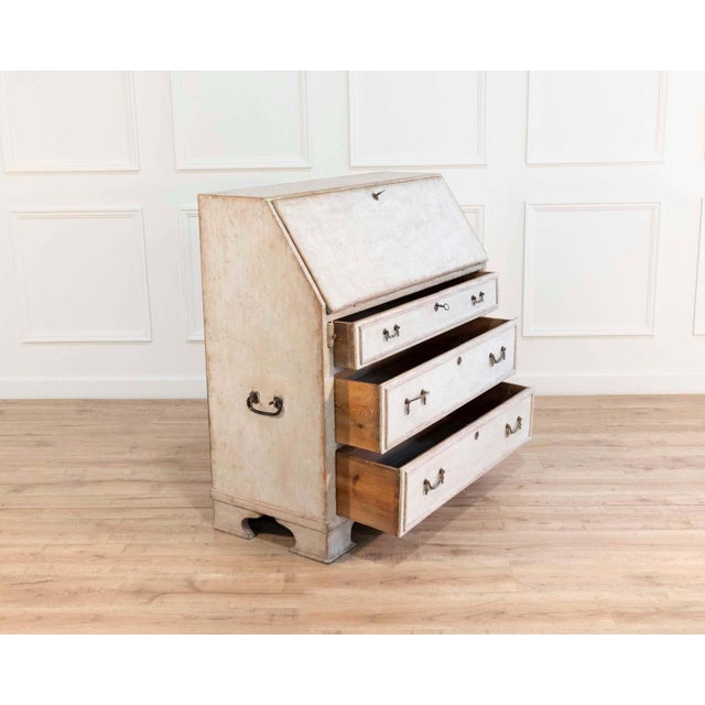 Mid-19th Century Swedish Painted Secretary in Pine, circa 1840–1850 For Sale - Image 10 of 12
