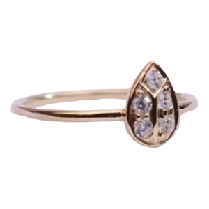 14k Yellow Gold Engagement Pear Shape Natural Diamond Ring Size 7
