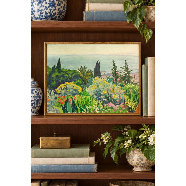 Traditional Vintage Coastal Art Print – Spring Garden by Marquet, 16" X 12" For Sale - Image 3 of 7