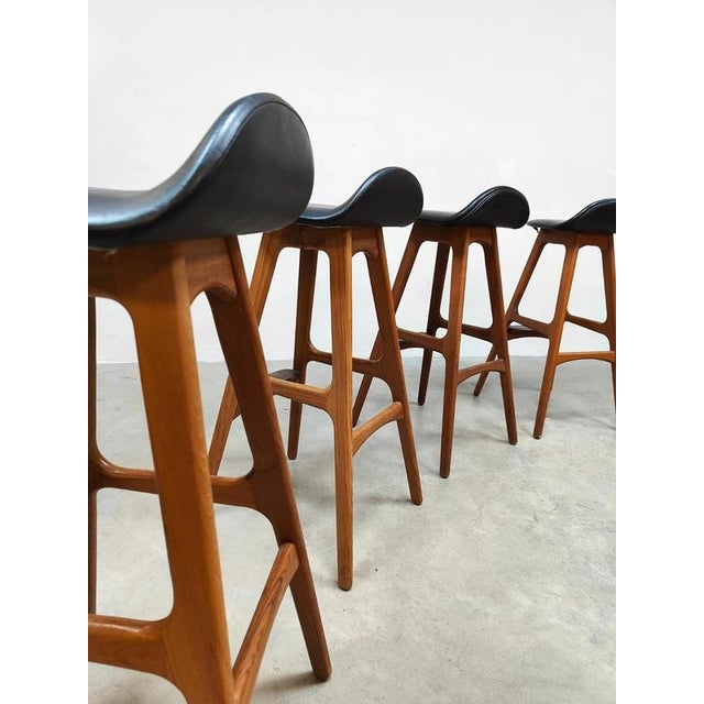 Wood Vintage Danish OD 61 Stools by Erik Buck for OD Møbler, 1970s, Set of 4 For Sale - Image 7 of 8