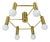 Italian Space Age Brass Ceiling Sconce in the style of Stilnovo, Italy, 1970s For Sale