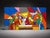 Large Colorful Geometric Abstract Canvas Art, 48” X 24” For Sale - Image 4 of 4