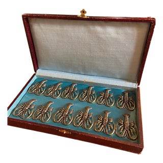 Art Deco Lobster Knife Rests, 1960s, Set of 12 For Sale