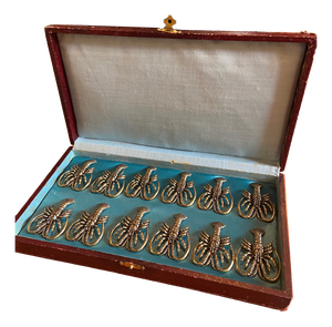 Art Deco Lobster Knife Rests, 1960s, Set of 12