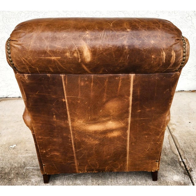 Brown Vintage Barcalounger Leather Recliner Classic For Sale - Image 8 of 15