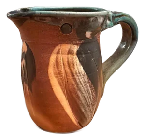 Late 20th Century Signed Lee Segal Small Creamer 5" Studio Pottery Stoneware Shino Glaze