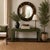 1970s Organic Modern Karl Springer Style Lacquered Green Grasscloth Console Table For Sale In Atlanta - Image 6 of 6