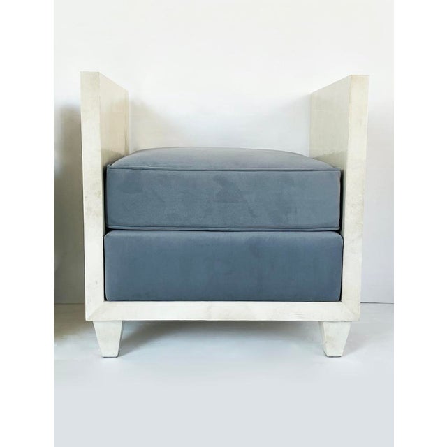 Parchment Ottomans, 1990s, Set of 2 For Sale - Image 3 of 7