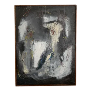 Contemporary Abstract Acrylic Painting on Board, Framed