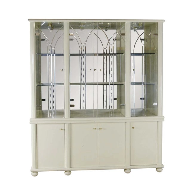 Modern Italian Made Etched Glass Front Dining Room Hutch Chairish