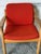 Vintage Danish Oak Lounge Chair by Skive Møbelfabrik Mid-Century Modern Red Upholstery For Sale - Image 10 of 13