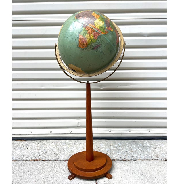 1950s Replogle 1950s Mid-Century Modern Standing Globe For Sale - Image 5 of 17