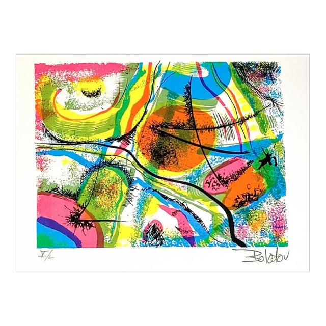 1960s Erik Bolatov Abstract Serigraph For Sale