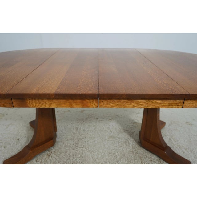 Stickley Round Mission Oak Dining Room Table For Sale - Image 13 of 18