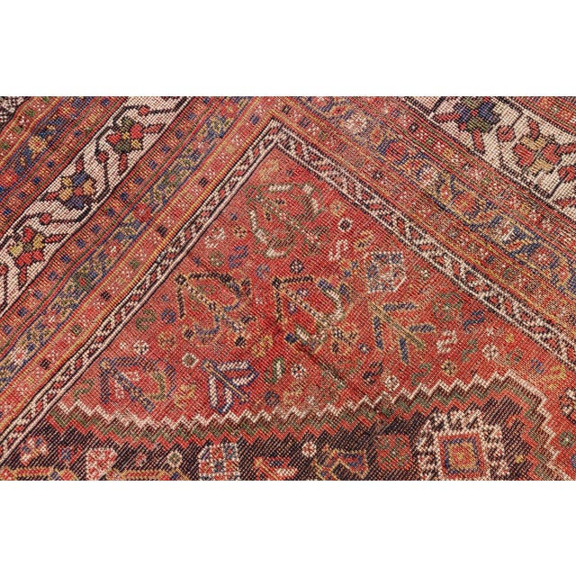 Antique Persian Shiraz With Medallion and Intricate Design 7'1 X 9'9 For Sale - Image 12 of 12