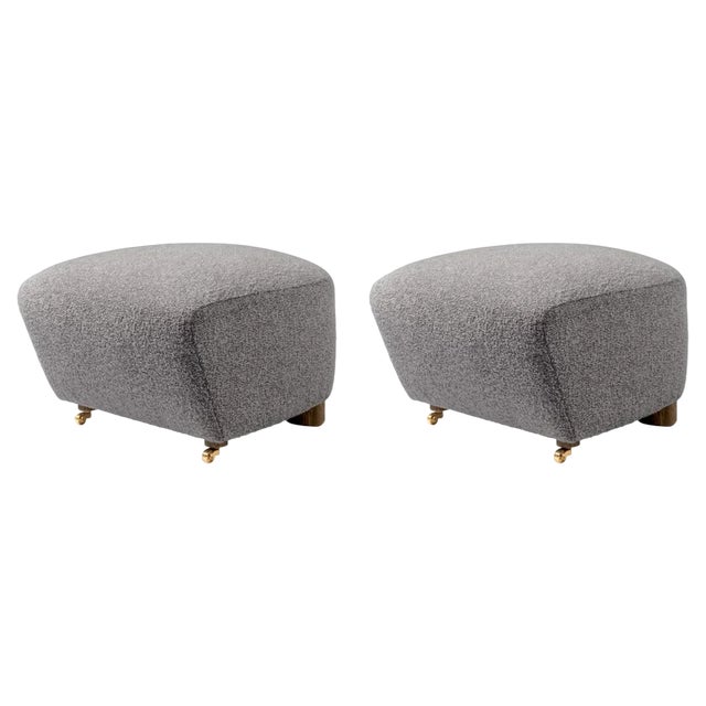 Set of Grey Smoked Oak Sahco Zero the Tired Man Footstool by Lassen For Sale