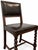Baroque Antique Leather and Oak Studded Back Chairs, 1890s, Set of 3 For Sale - Image 3 of 5