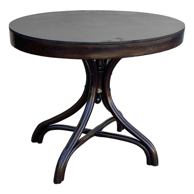 Late Victorian Polished Oak Bent Wood Oval Dining Table by Mundus Thonet For Sale