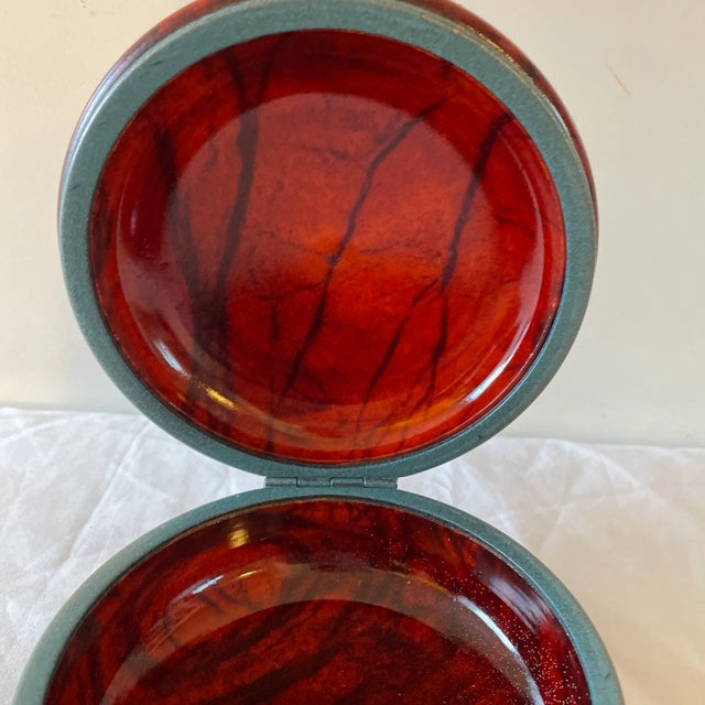 1970s Italian Round Albaster Hinged Trinket Box For Sale - Image 5 of 9