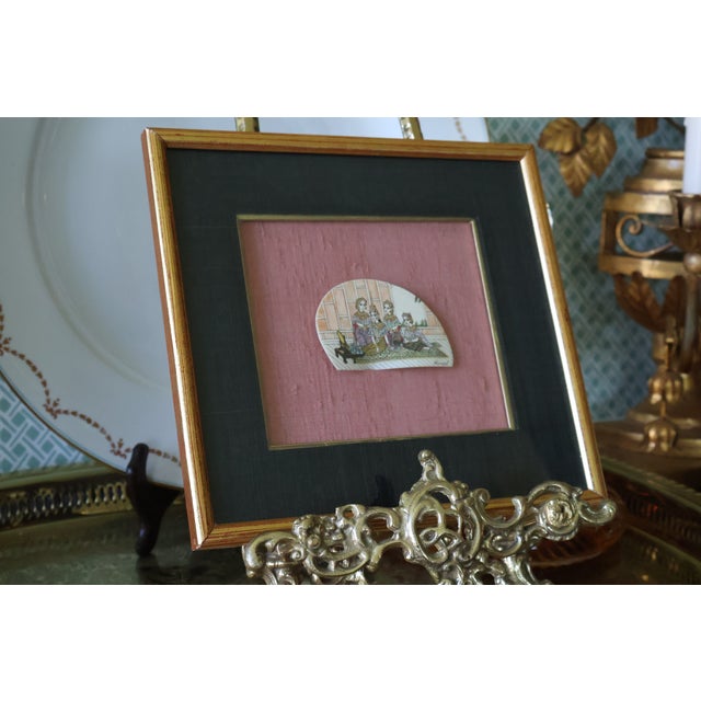 Vintage Thai Royal Court Miniature Painting on Shell, Signed Roong — Gilt Framed For Sale - Image 10 of 16