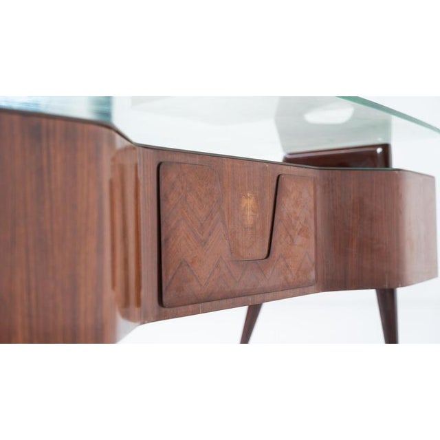 Mid-Century Modern Vittorio Dassi Desk, Wood and Glass, 1950s For Sale - Image 9 of 18