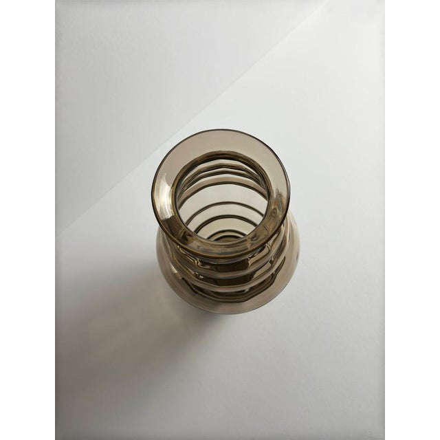 Orrefors Swedish Art Deco Smoked Glass Vase by Edward Hald for Orrefors, Sandvik, 1923 For Sale - Image 4 of 10