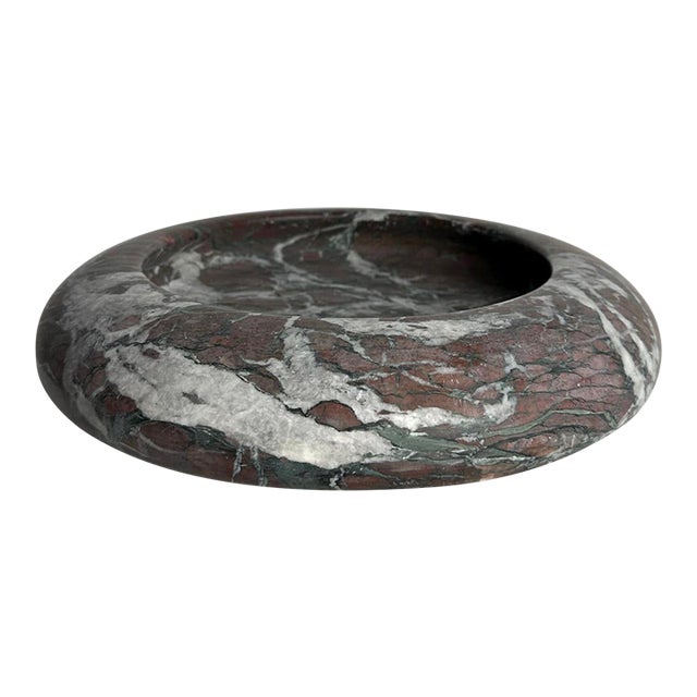 Italian Red Marble Rounded Edge Catchall For Sale