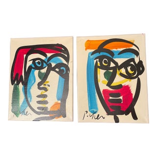 1970s Peter Keil Pair of Abstract Paintings For Sale