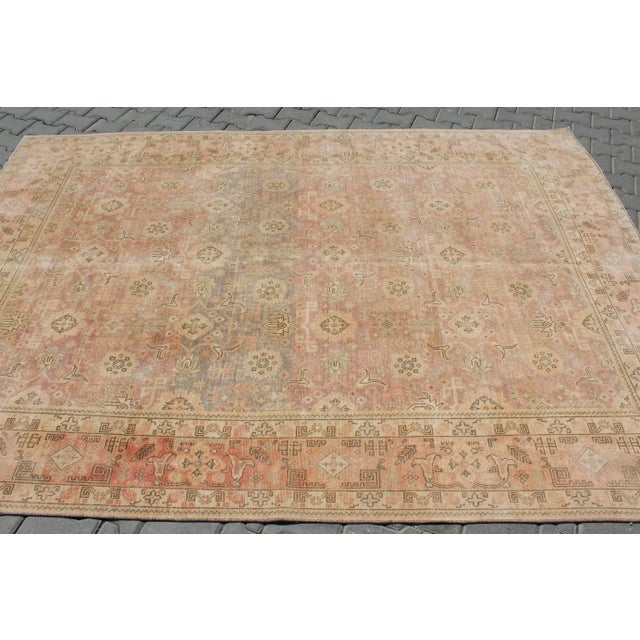 French Vintage Turkish Area Rug - 77.5"x112" For Sale - Image 3 of 13