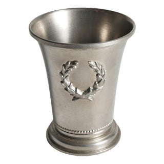 Small Vintage Pewter Vase with Laurel Wreath from Svenskt Tenn, Sweden, 1967 For Sale