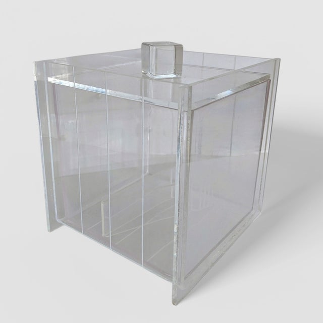 Mid 20th Century Vintage Lucite Champagne Cooler Ice Bucket With Insert and Lucite Tongs For Sale - Image 5 of 12