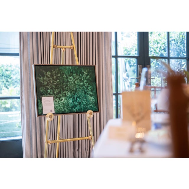 2020s "Dreaming of Green" Original Kim Ahonoukoun Green Floral Oil Impressionist Style Painting on Canvas For Sale - Image 5 of 5