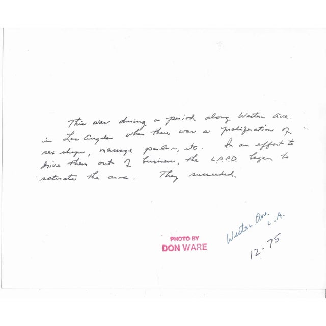 1975 black and white photo by Los Angeles, California photographer Don Ware (1921-2006) of Western Ave strip clubs and...