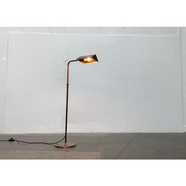 Vintage Hollywood Regency German Brass Floor Lamp by Florian Schulz For Sale - Image 6 of 18