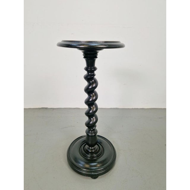 Hand-Carved Wood Barley Twist Pedestal, 1930s For Sale - Image 4 of 6