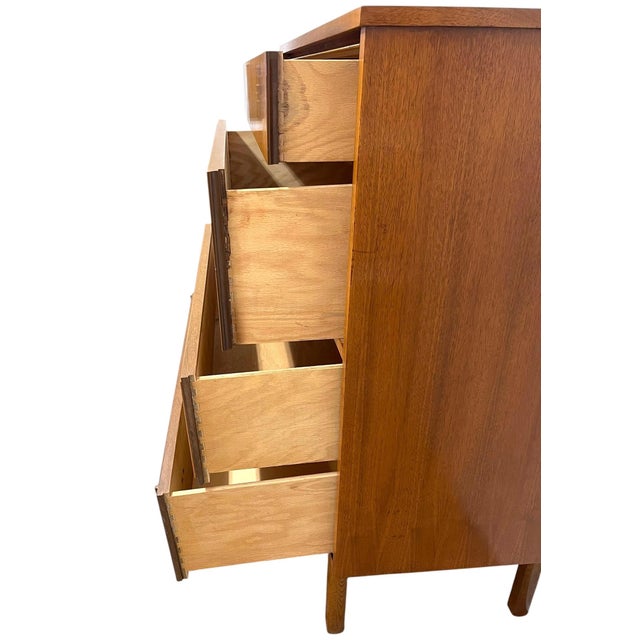 1970s Vintage Mid Century Modern Dixie Highboy Dresser Chest For Sale - Image 5 of 10