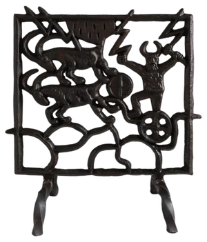 Mid-Century Scandinavian Fireplace Screen attributed to Olle Hermansson, 1960s