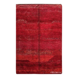Nazmiyal Collection Abstract Vintage Red Moroccan Rug For Sale